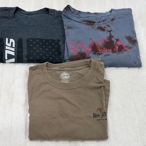 RVCA Gray and Pink Tie-Dye Tee